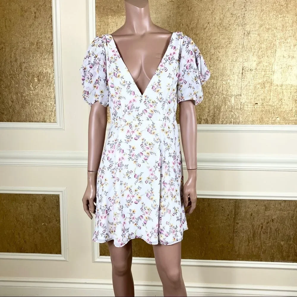 NEW Fame And Partners floral Logina mini cottagecore boho dress 8